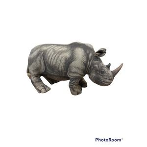 Vintage APPLAUSE WWF Determined Productions Black Rhino 1990 Plush USA 16x9”